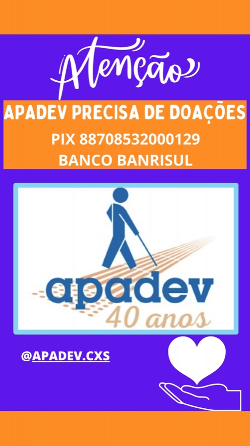 APADEV PRECISA DE DOAÇÕES